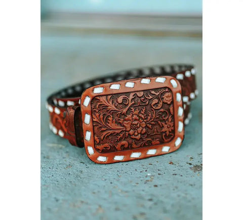 Tooled Buckstitch Belt