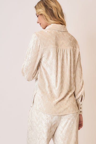 Wave Velvet Champagne Blouse