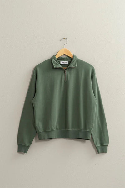 Forest Green Half-Zip Sweatshirt