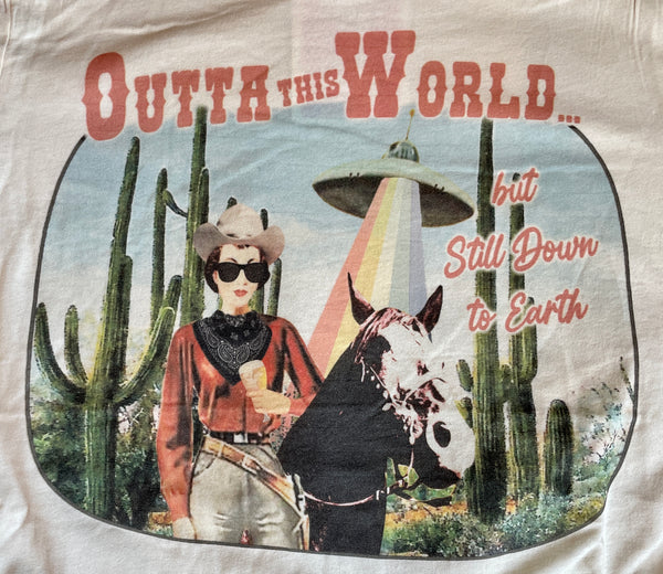 "Outta This World" Cowgirl Graphic Tee