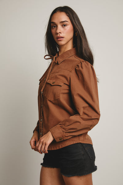 Brinley Mocha Denim Shirt