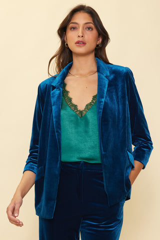 Indigo Velvet Blazer