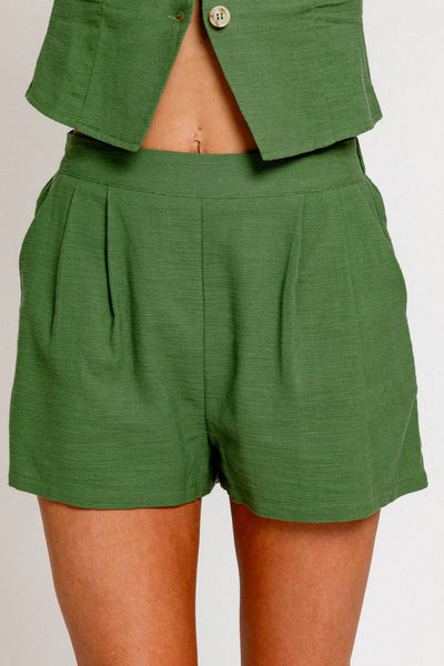 Pine Pleated Shorts