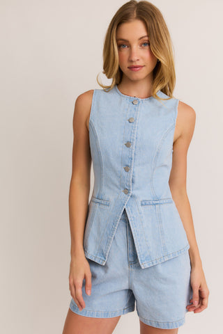 Long Denim Vest