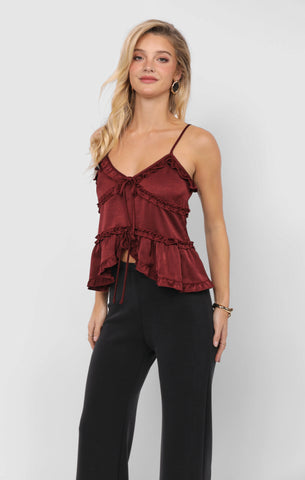 Olsen Ruffle Trim Top