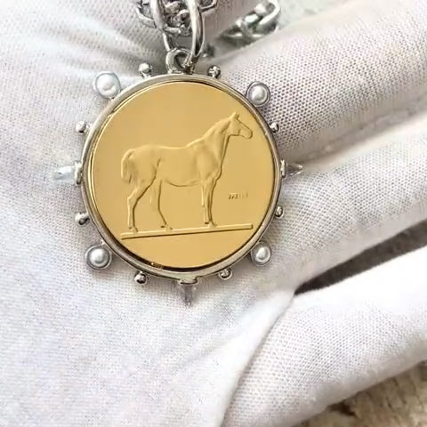 Mirabelle French Horse Coin Necklace