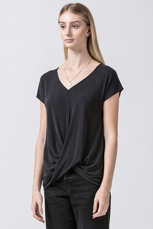 modal sandwashed black tee