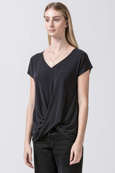 modal sandwashed black tee