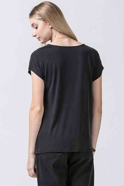 modal sandwashed black tee