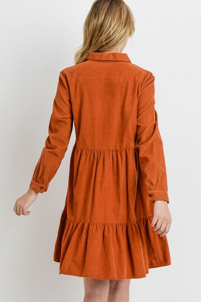 rust corduroy dress