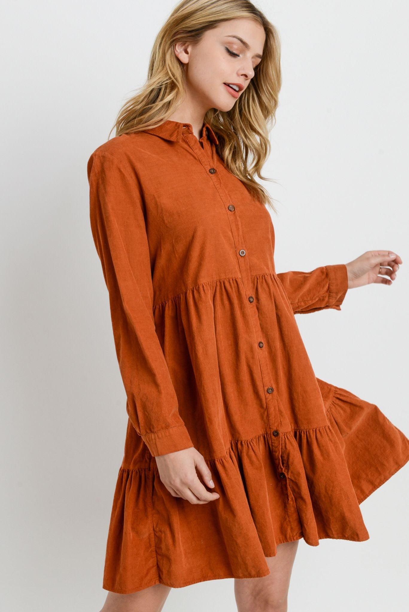 rust corduroy dress s