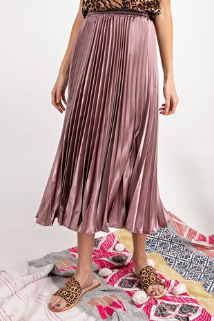 satin pleated skirt