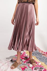 satin pleated skirt