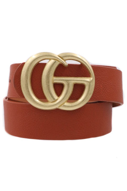 faux leather style belt brown
