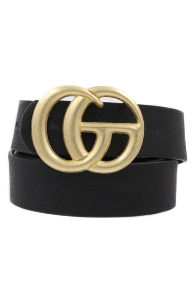 faux leather style belt black