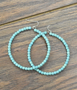 large turquoise bead hoops