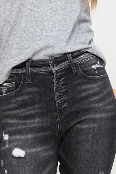 vervet black distressed  skinny jeans