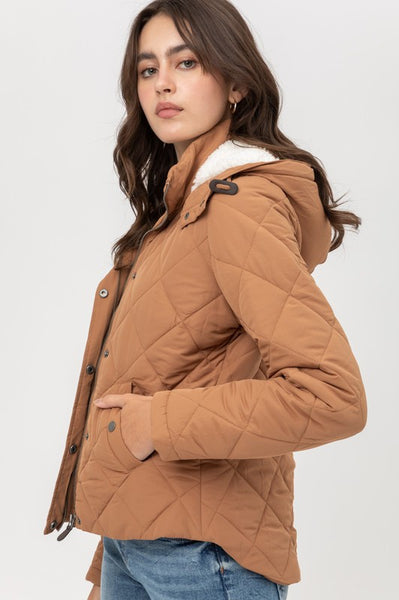 quilted puff hoodie jacket