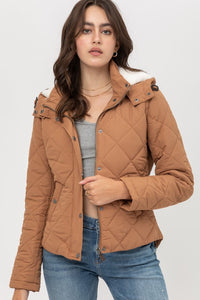 quilted puff hoodie jacket s