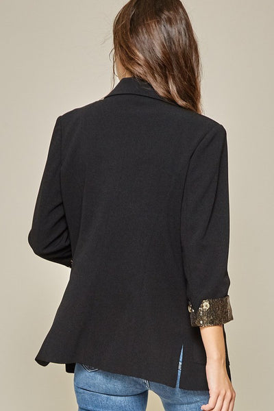 woven black blazer