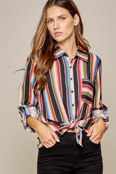 embroidered steer head blouse