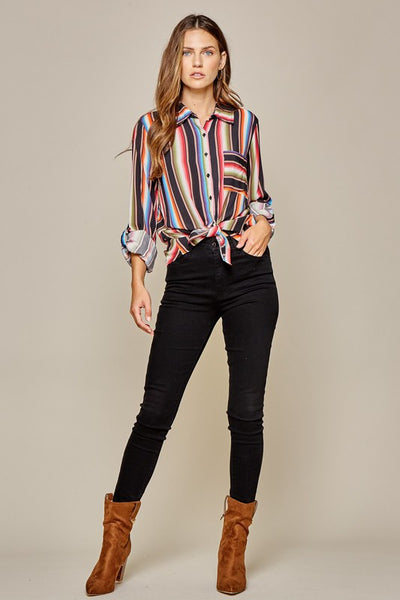 embroidered steer head blouse
