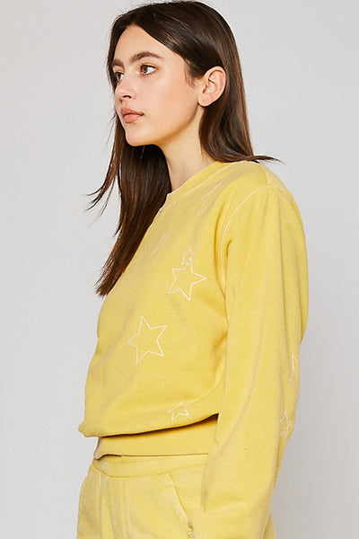 like butter yellow star sweatshirt