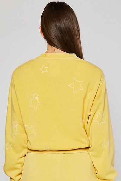like butter yellow star sweatshirt