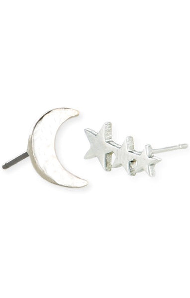 star & moon stud earrings