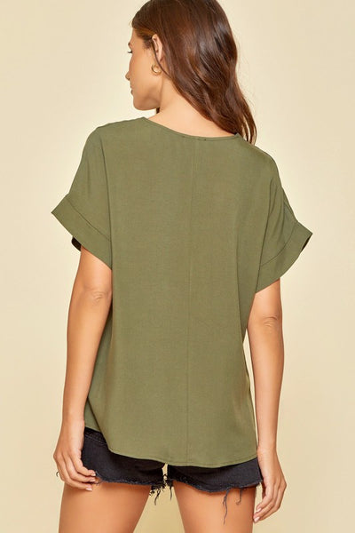 oaklee olive green blouse