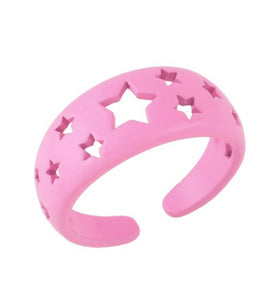 Cutout Star Enamel Ring