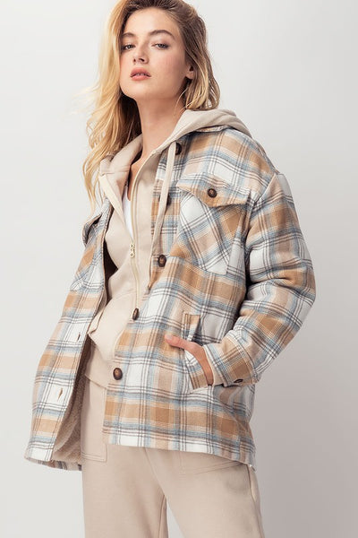 checked sherpa lined jacket