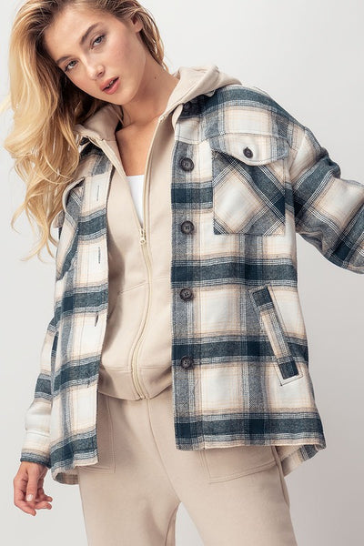 checked sherpa lined jacket