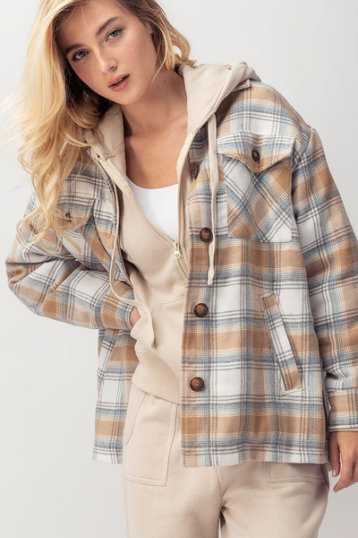 checked sherpa lined jacket