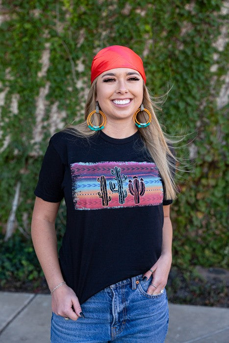 cactus serape graphic tee s