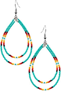 turquoise seed bead earrings