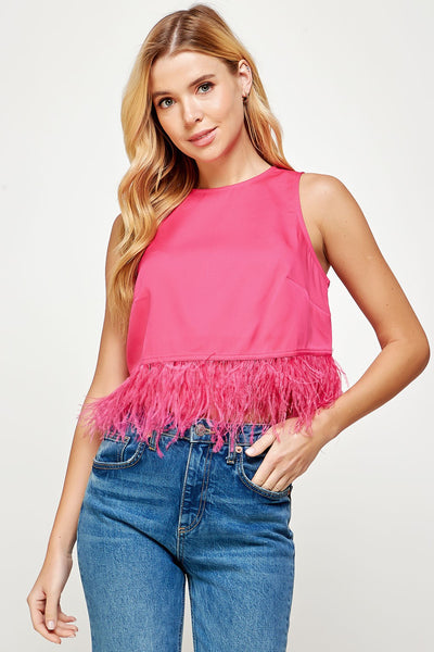 feather trim top