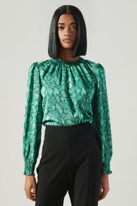 clare snake print blouse