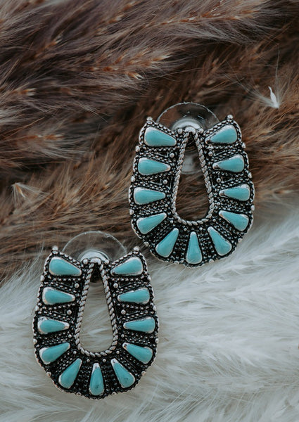 turquoise horseshoe earrings