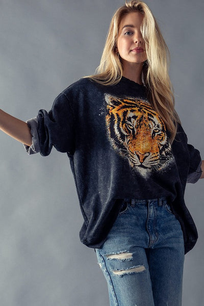 acid wash tiger sweatshirt
