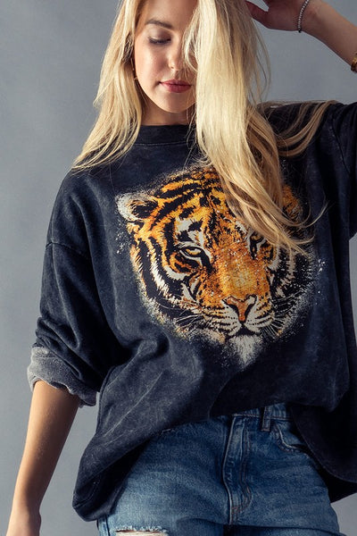 acid wash tiger sweatshirt