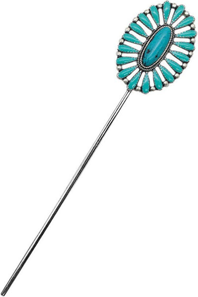 turquoise hair pin concho