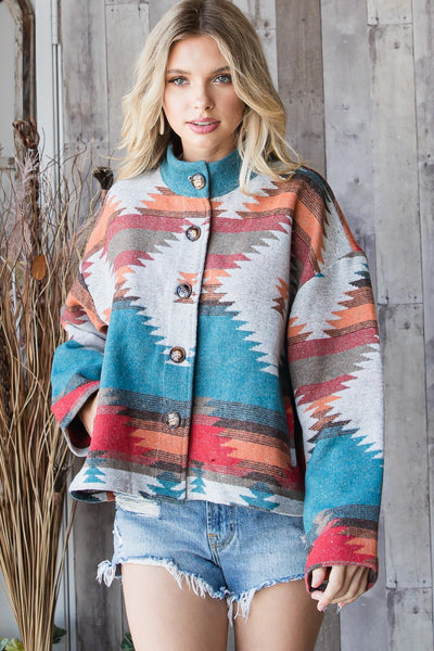 amella cropped aztec knit jacket