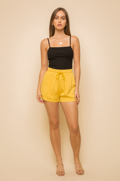 mustard twill shorts