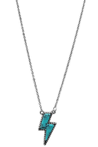 turquoise bolt necklace