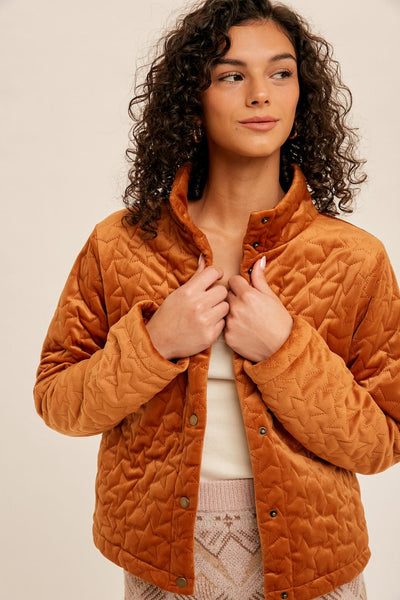 velour star quilted jacket