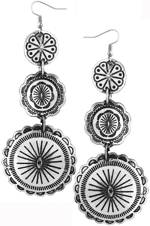 clarice silver concho earrings