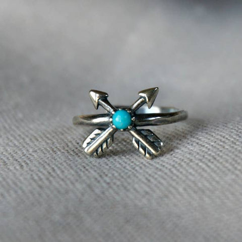 arrow cross turquoise ring