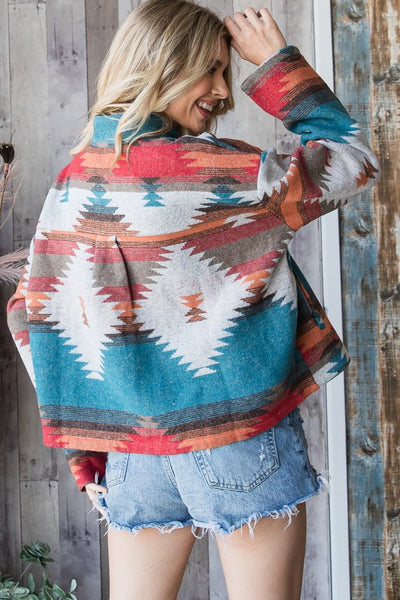 amella cropped aztec knit jacket