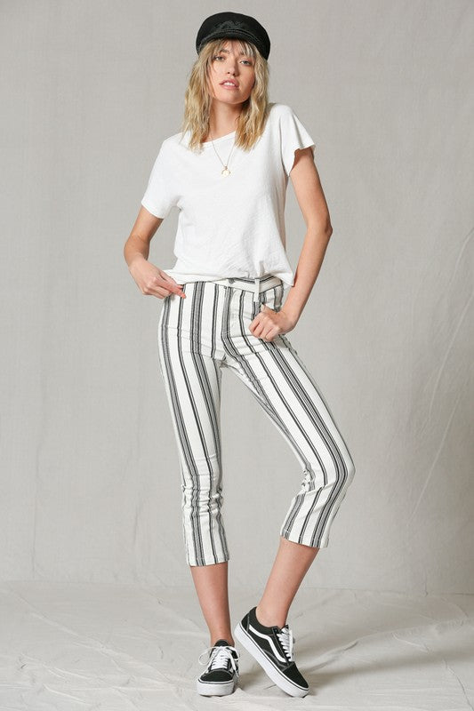 blank paige striped denim pants